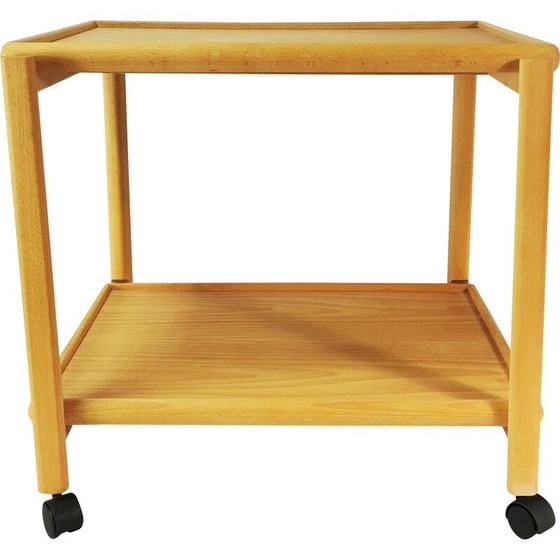 Image 1 of Vintage beech wood side table, Denmark 1970