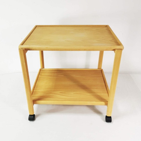 Image 1 of Vintage beech wood side table, Denmark 1970
