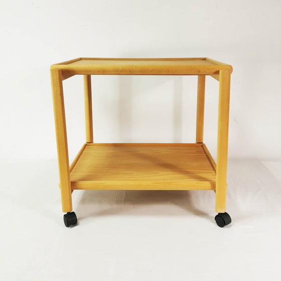 Image 1 of Vintage beech wood side table, Denmark 1970