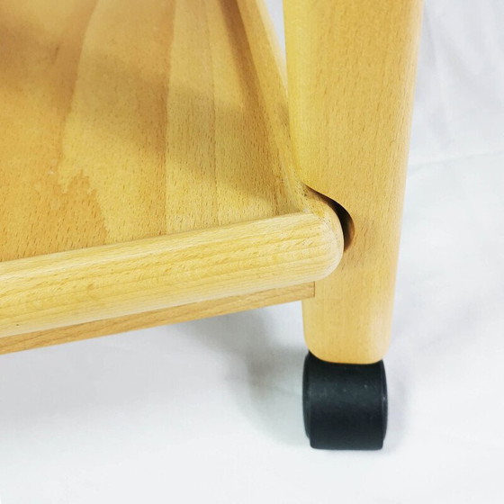 Image 1 of Vintage beech wood side table, Denmark 1970