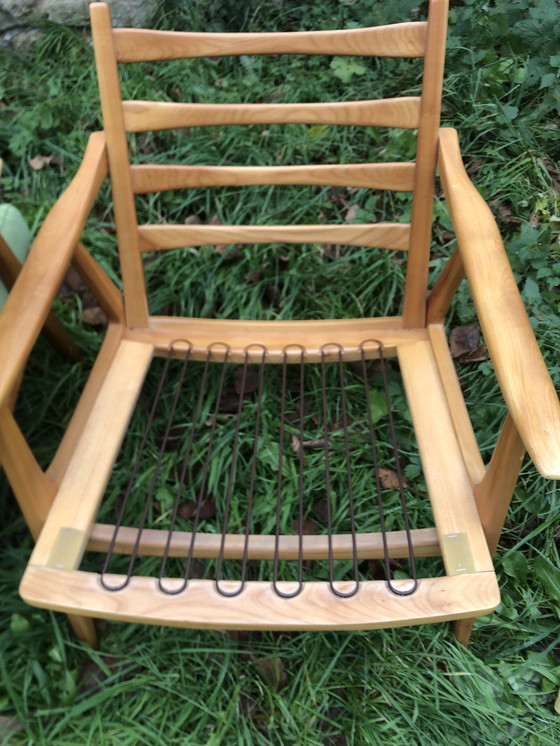 Image 1 of Scandinavian Armchairs Blond Wood 60's