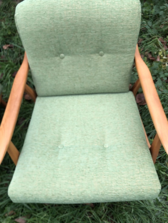 Image 1 of Scandinavian Armchairs Blond Wood 60's