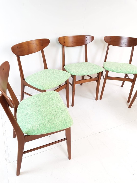 Image 1 of 5 Danish Farstrup Dining Chairs | Green New Upholstered