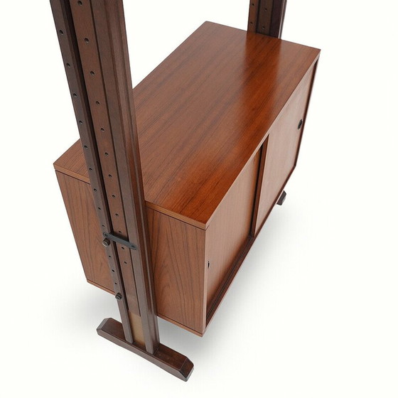 Image 1 of Libreria vintage in legno impiallacciato con ripiani e contenitore, Italia 1960