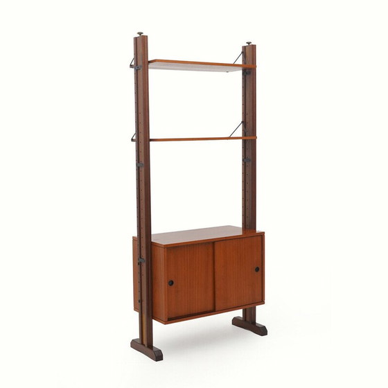 Image 1 of Libreria vintage in legno impiallacciato con ripiani e contenitore, Italia 1960