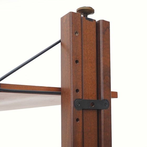 Image 1 of Libreria vintage in legno impiallacciato con ripiani e contenitore, Italia 1960