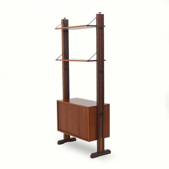 Image 1 of Libreria vintage in legno impiallacciato con ripiani e contenitore, Italia 1960