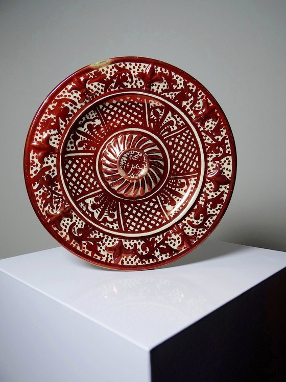 Image 1 of Hispano-Moorish Decorative Plate With Umbilical Antique Metal Enamel