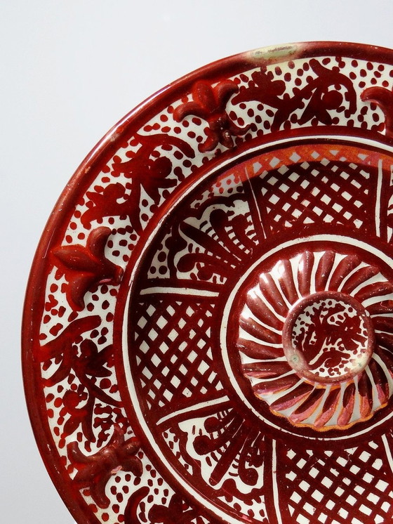 Image 1 of Hispano-Moorish Decorative Plate With Umbilical Antique Metal Enamel