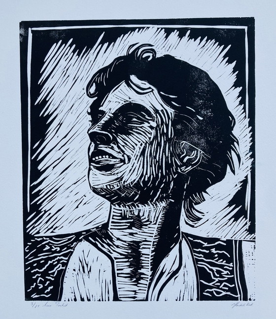 Image 1 of Hendrik Kist - Lino Portrait - Vintage