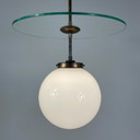Pendentif Art Déco Bauhaus en verre et laiton, Allemagne 1920-1930