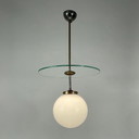 Pendentif Art Déco Bauhaus en verre et laiton, Allemagne 1920-1930