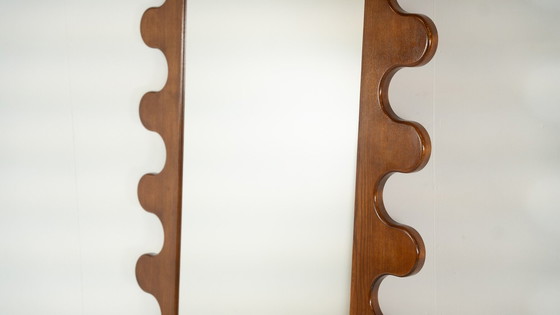 Image 1 of Contemporary Wave Mirror, Wood, Italy