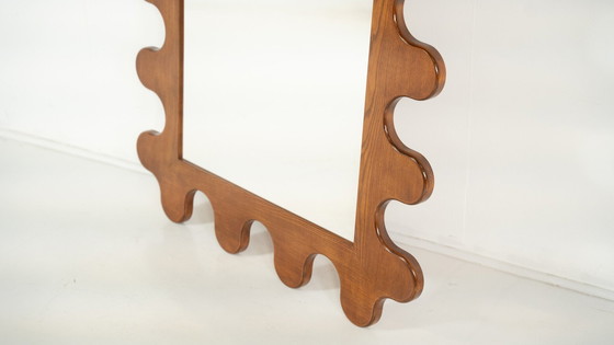 Image 1 of Contemporary Wave Mirror, Wood, Italy