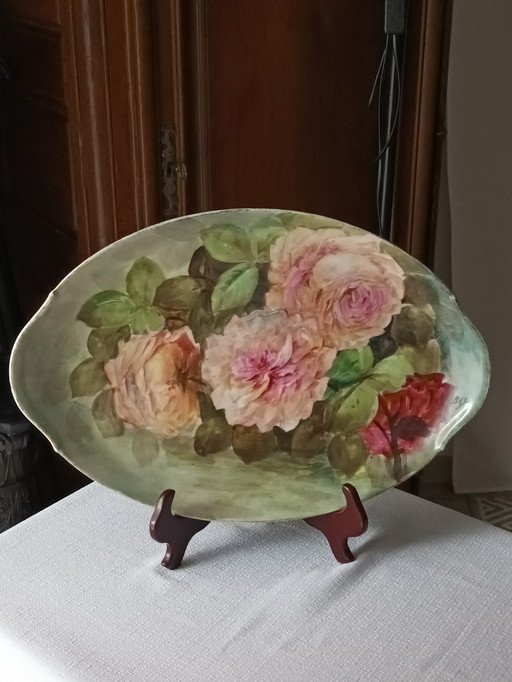 Piatto ovale decorativo Limoges Uc Francia