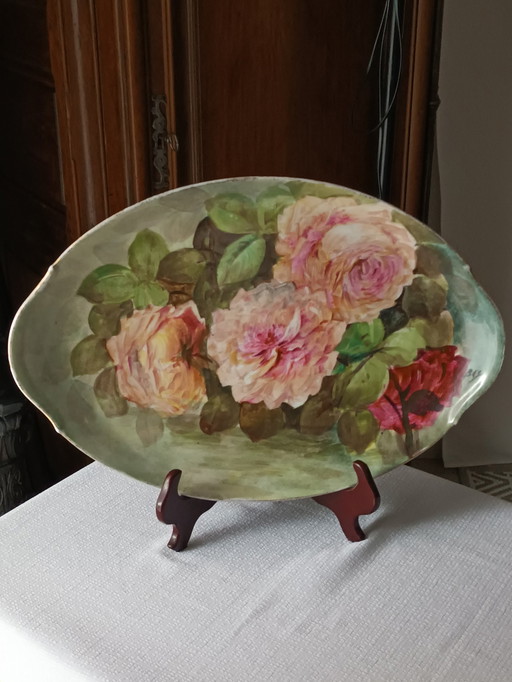 Piatto ovale decorativo Limoges Uc Francia