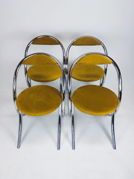 Image 1 of 4x Chaise de salle à manger italienne vintage