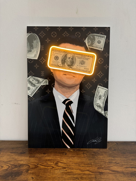 Image 1 of LedMansion Belfort Money Rain Yellow PopArt Wall Art Led Lamp