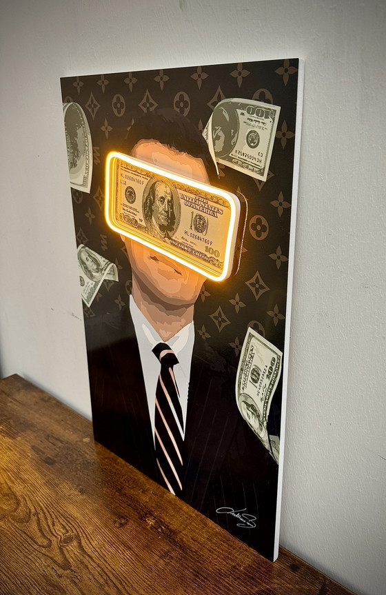 Image 1 of LedMansion Belfort Money Rain Yellow PopArt Wall Art Led Lamp