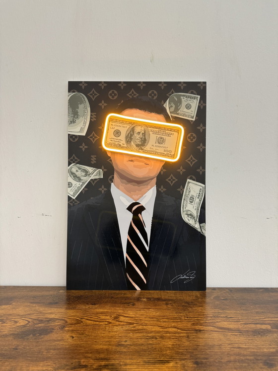 Image 1 of LedMansion Belfort Money Rain Yellow PopArt Wall Art Led Lamp