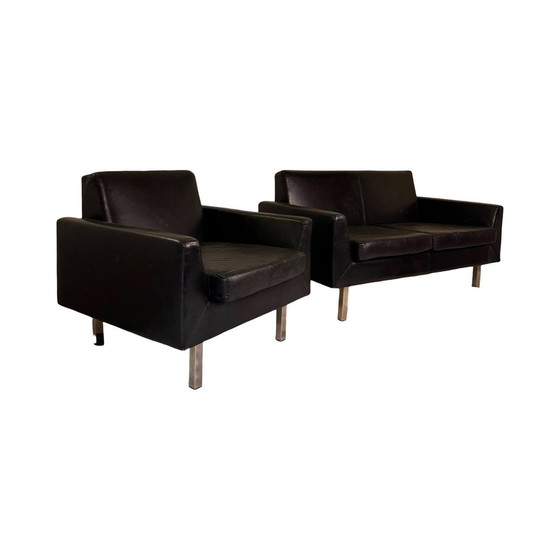 Image 1 of Theo Ruth for Artifort, Model F410 Furniture Set, 1950s, Black Leather