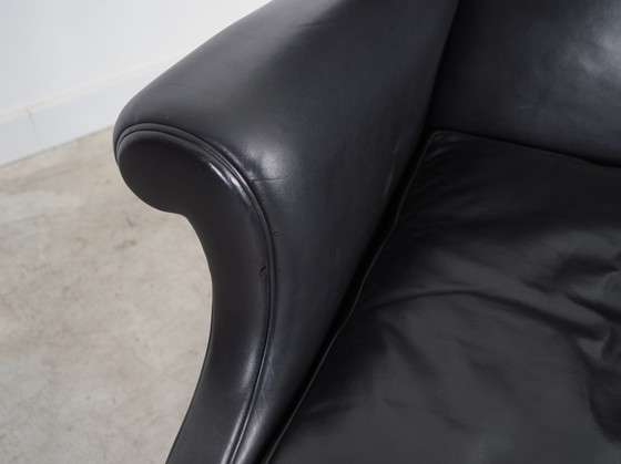 Image 1 of Black Leather Armchair, Danish Design, 1970S, Production: Denmark