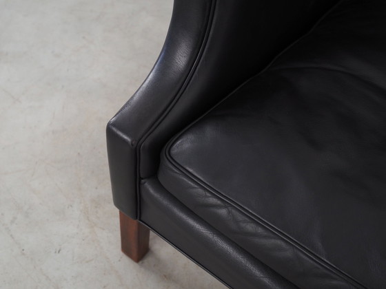 Image 1 of Black Leather Armchair, Danish Design, 1970S, Production: Denmark