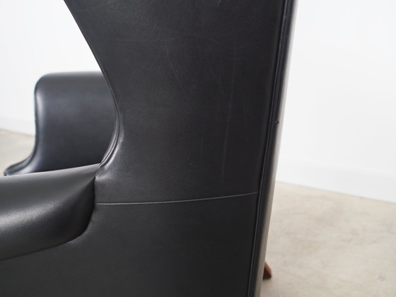 Image 1 of Black Leather Armchair, Danish Design, 1970S, Production: Denmark