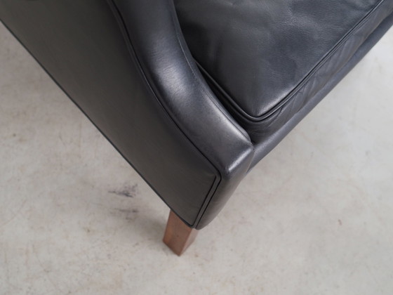 Image 1 of Black Leather Armchair, Danish Design, 1970S, Production: Denmark