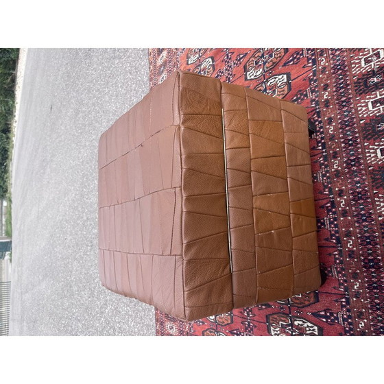 Image 1 of Vintage leather trunk on wheels, 1980