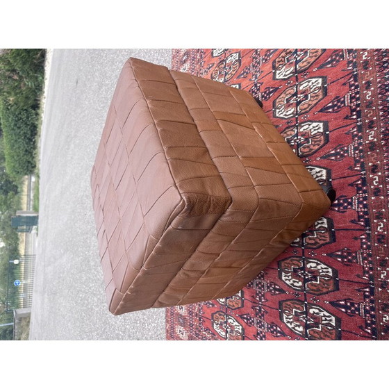 Image 1 of Vintage leather trunk on wheels, 1980