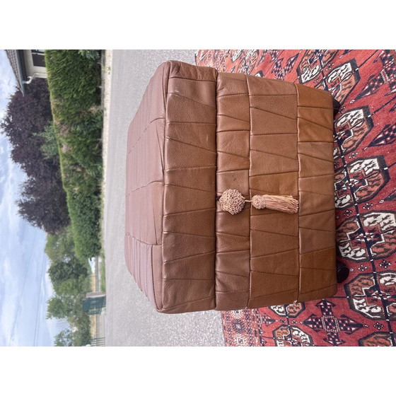 Image 1 of Vintage leather trunk on wheels, 1980