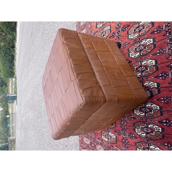 Image 1 of Vintage leather trunk on wheels, 1980