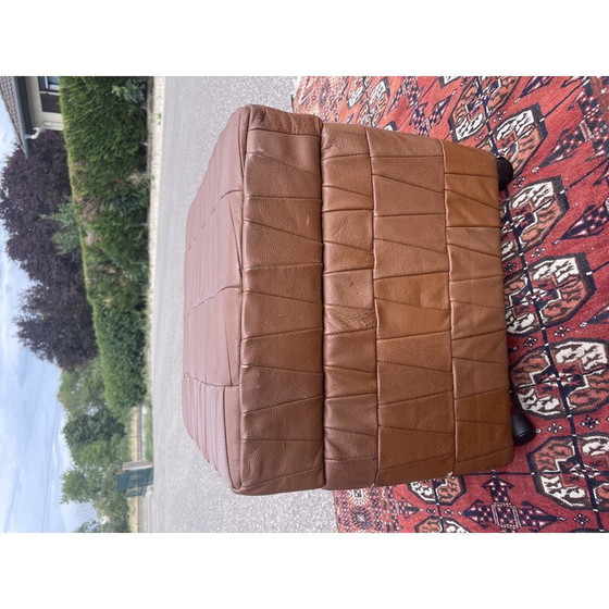 Image 1 of Vintage leather trunk on wheels, 1980