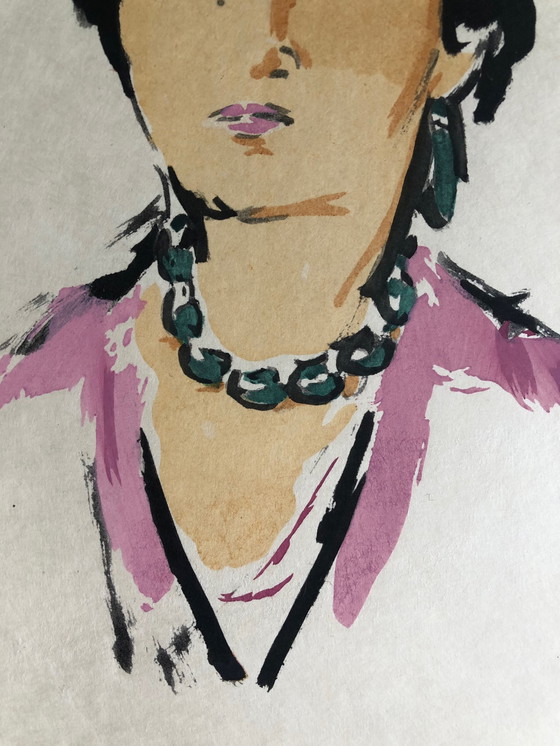 Image 1 of Kees van Dongen pochoir Tete de Femme