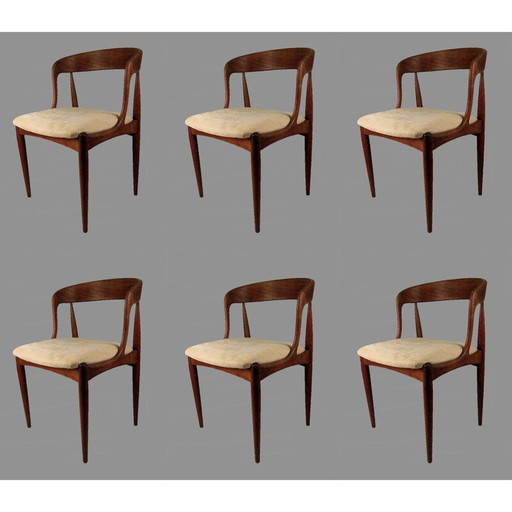 Set of 6 vintage dining chairs in teak by Johannes Andersen for Ørum Møbelfabrik, 1965