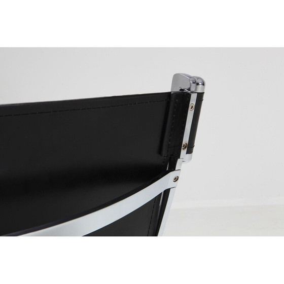 Image 1 of Poltrona vintage in metallo e pelle nera