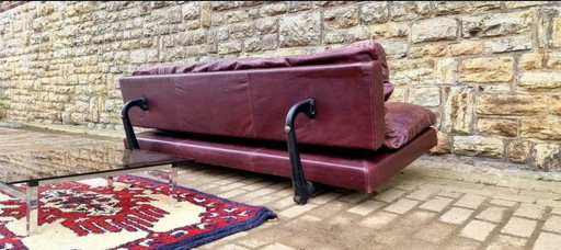 DE SEDE DS 169 LEATHER SOFA DAYBED VINTAGE LOFT STUDIO 60S 70S MID CENTURY LEATHER COUCH