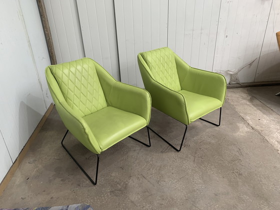 Image 1 of 2x Eijerkamp design armchair, poison green