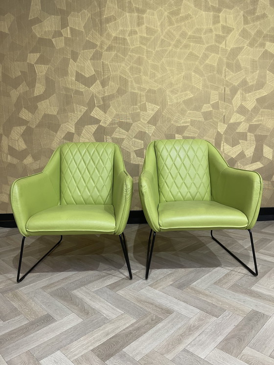 Image 1 of 2x Eijerkamp design armchair, poison green