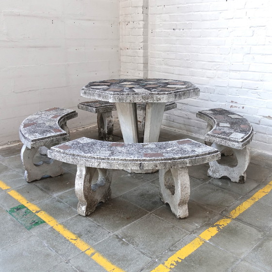 Image 1 of Ensemble de jardin en béton vintage