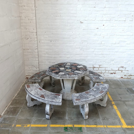 Image 1 of Ensemble de jardin en béton vintage