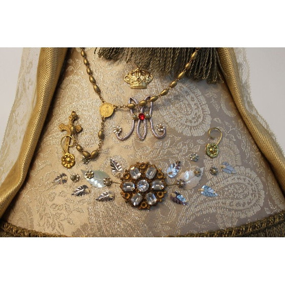 Image 1 of Vintage black Virgin in wax holding baby Jesus