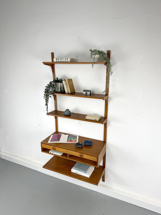 Image 1 of Teak Wall Shelving System by Hansen & Guldborg, 1970s