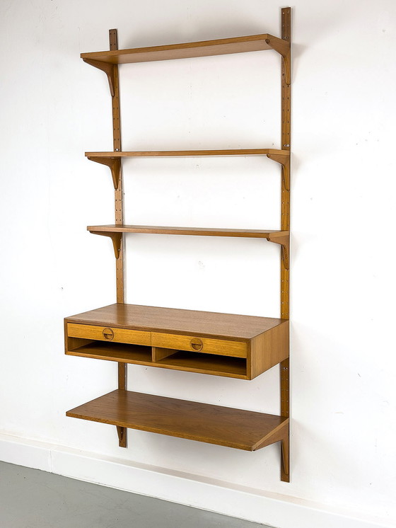 Image 1 of Teak Wall Shelving System by Hansen & Guldborg, 1970s