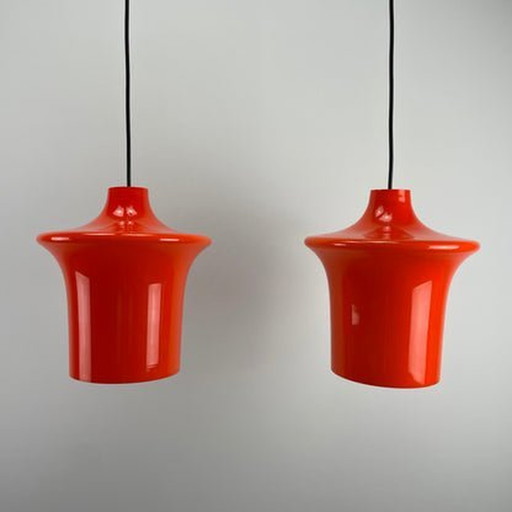  Raak Amsterdam Pendant Lamps - Orange Glass (B-1204) - 1970