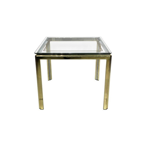 Image 1 of Vintage brass and chrome side table by Renato Zevi, Italy 1970