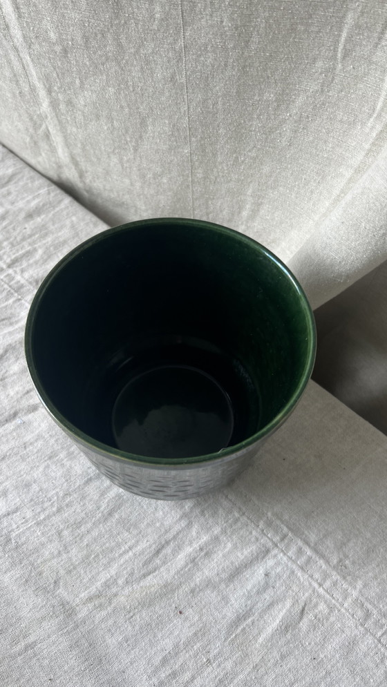 Image 1 of Vintage emerald green flower pot