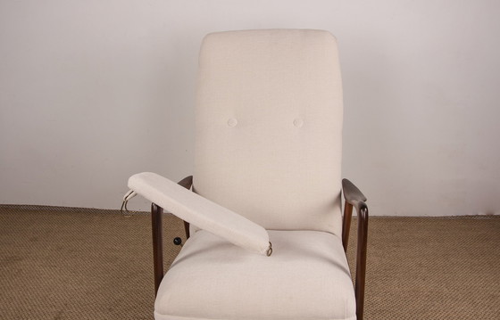 Image 1 of Large Norwegian Teak Armchair with Ottoman by Folke Ohlsson for Westnofa 1960