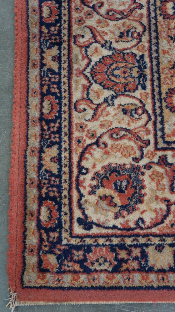 Image 1 of Magnifique tapis d'Orient aux couleurs crème, bleu, rouge et rose, 246 x 172 cm